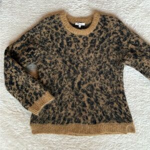Madewell Alpaca and Merino Wool Sweater, Chunky - S, Leopard Print